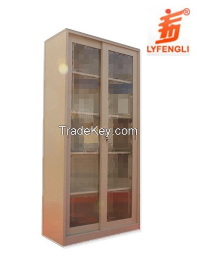 Sliding Glass Doors Metal Filing Cabinet Steel Storagre Cupboard