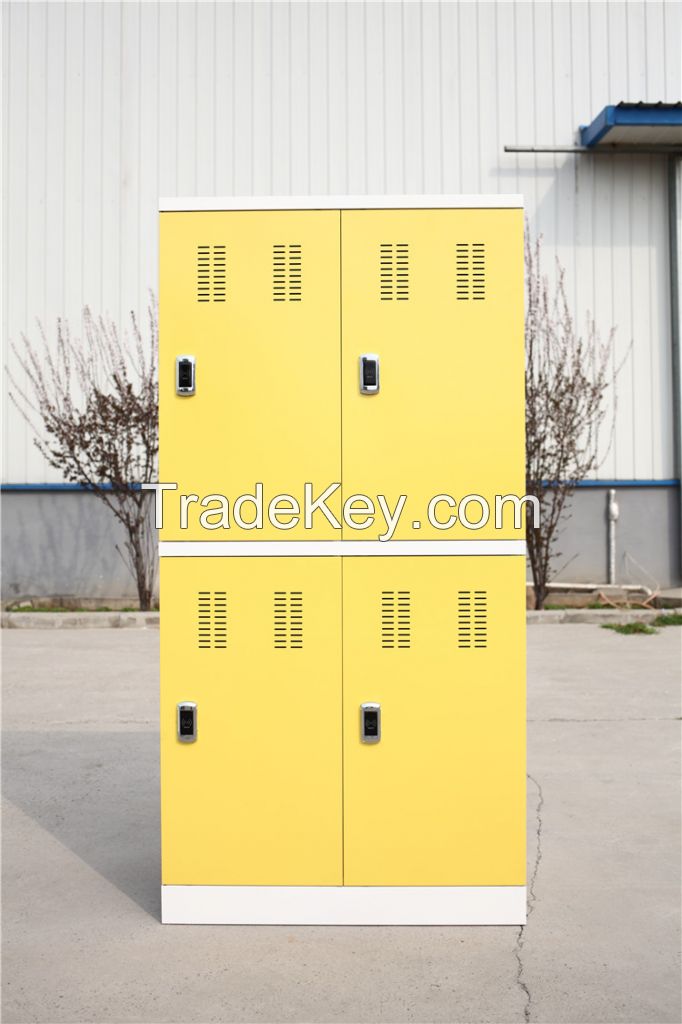 RFID Lock 4 Doors Steel Metal Lockers Wardrobe for Changing Room