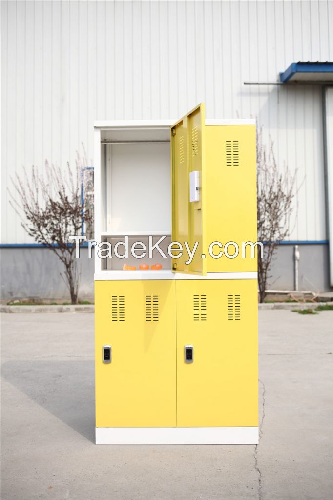 RFID Lock 4 Doors Steel Metal Lockers Wardrobe for Changing Room