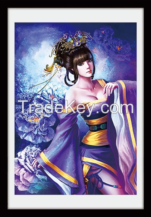 Yiwu exportor of Chinese sexy woman xishi classical art diy diamond triptych painting