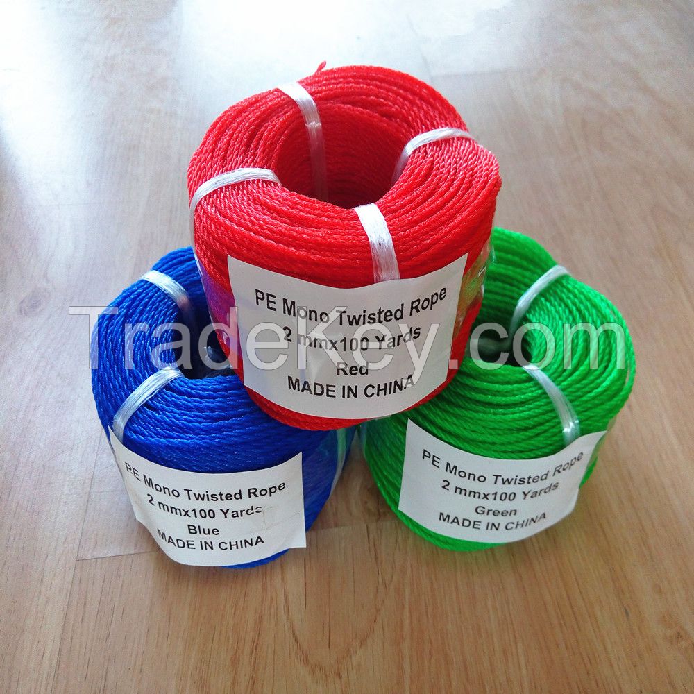 fishing net rope,monofilament twisted rope and twine,taian factory