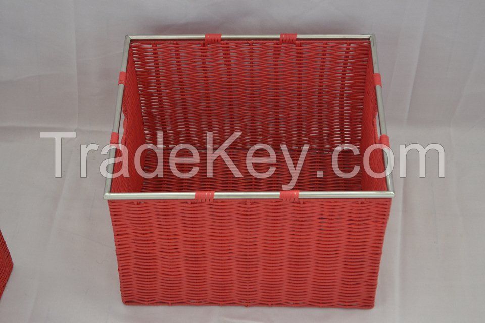 Woven PP tubing storage basket