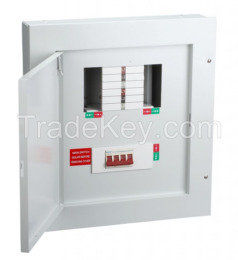 Three Phase Metal Distribution Board with 250A/125A Isolator