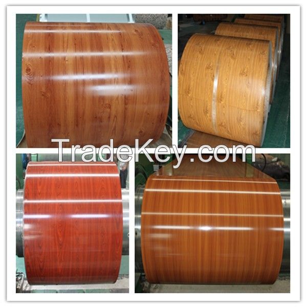 Wooden PPGI, wood design prepainted galvanized steel coil, wood print ppgi