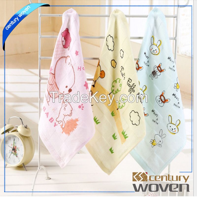 Super soft carton printing baby towels hand towel for baby