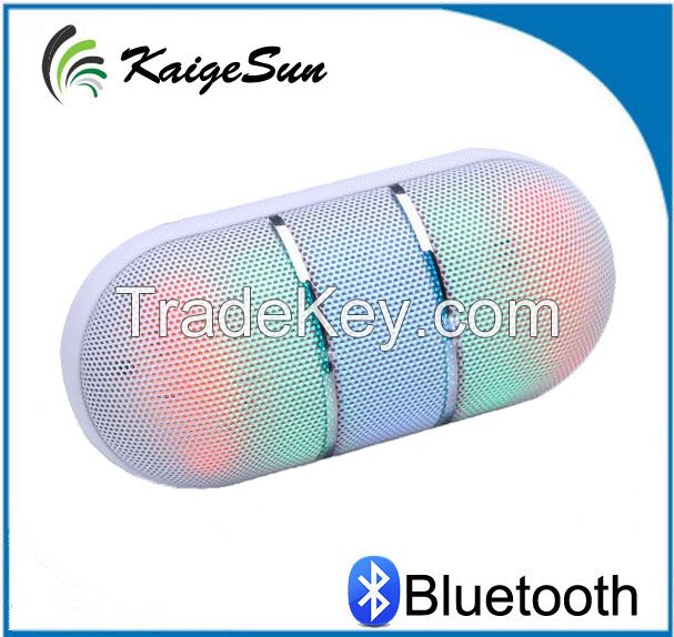 Outdoor Portable Capsule Pill Handsfree Call LED Mini Disco Light Bluetooth Speaker