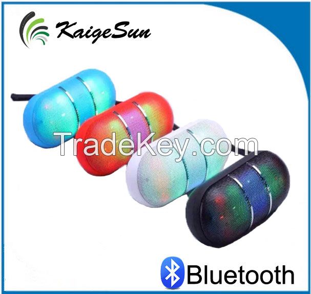 Outdoor Portable Capsule Pill Handsfree Call LED Mini Disco Light Bluetooth Speaker