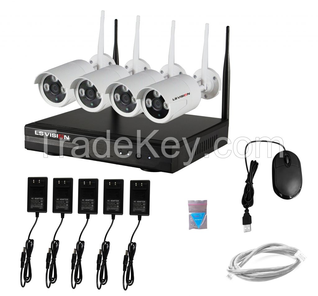 LS VISION nvr wireless p2p wifi nvr kit wifi with wireless ip camera