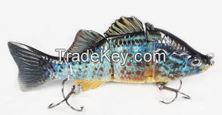 2015 new branded 4 Sections 7 inch big multi section 3D EYE hard bass Fishing Lures artificial fishbait with treble hooks