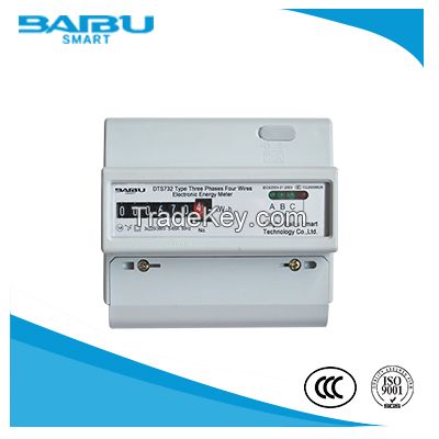 Three Phase 3 Wire/4 Wire DIN Guide Rail Electric Energy Meter