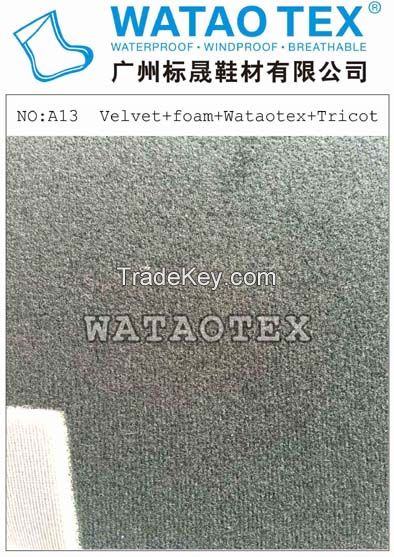 waterproof&amp;breathable shoe fabric,low air-permeability