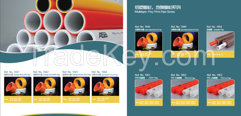 Overlap PE(X)/AL/PE(X) PIPE, Laser-welded PE(X)/AL/PE(X) PIPE, PERT PIPE