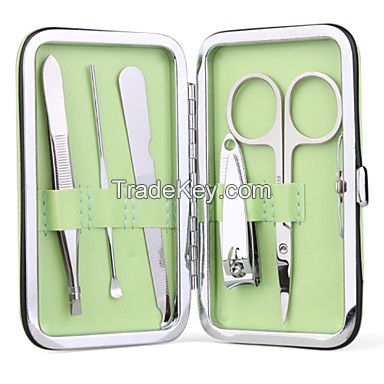 hot promotional gift custom logo 5 pcs metal frame nail manicure set, nail care kits