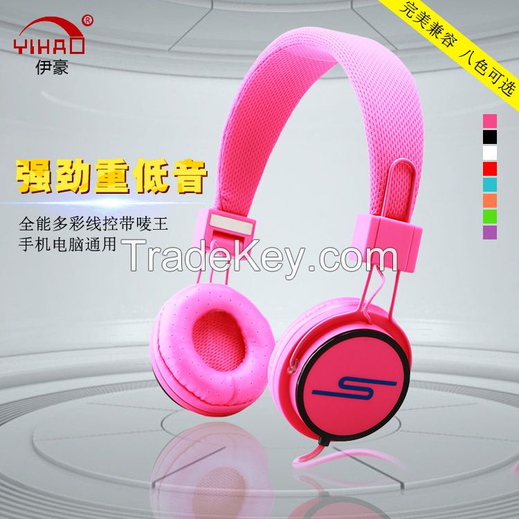 YIHAO yh-6338 3.5mm stereo comfprtable headphone in cable microphone for cell phones for MP3/MP4 mobilephone tablet computer