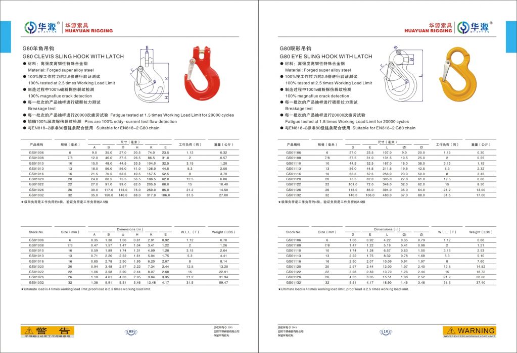 G80 Drop Forged Alloy Steel Sling Hook with Latch