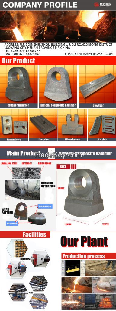 china supplier cement machinery part rock crusher hammerhead