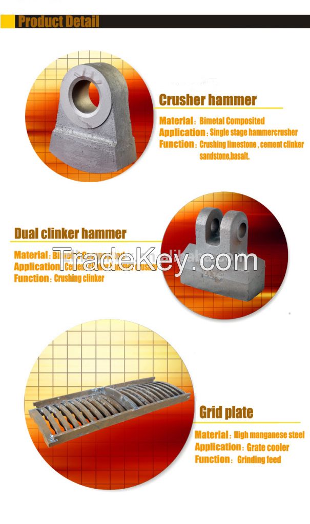 china supplier cement machinery part rock crusher hammerhead
