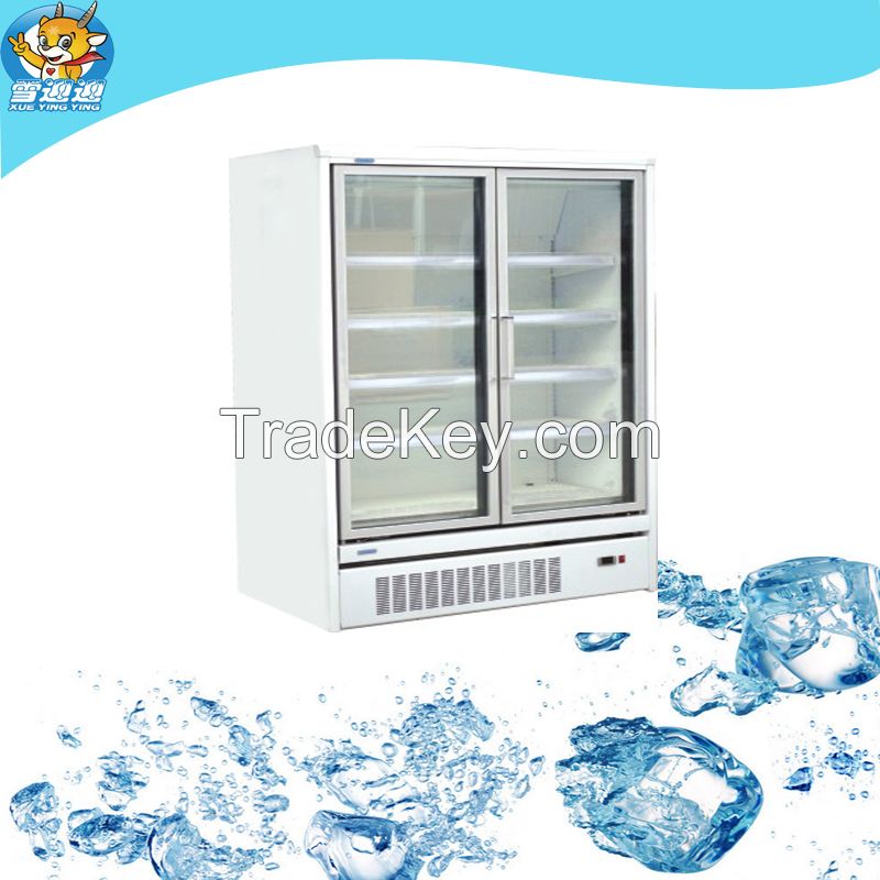 commercial side by side refrigerator open display supermarket fridge