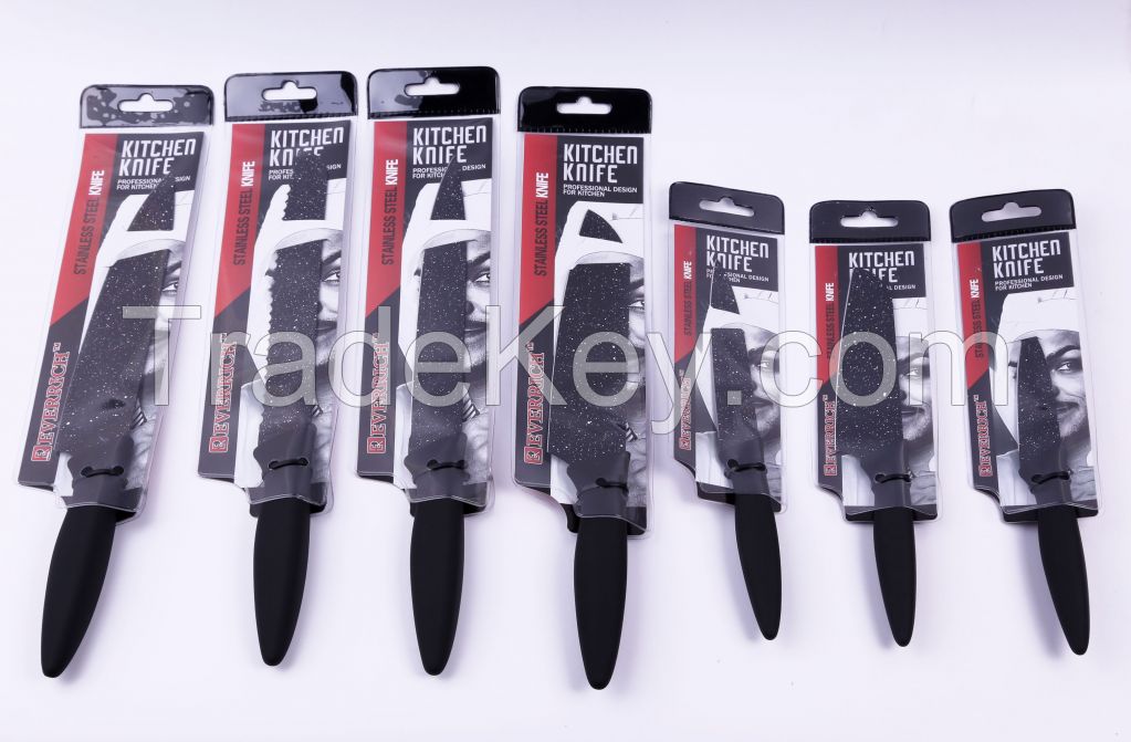 5PCS FLOWERS PATTERN KNIVES SETS with MAGNETIC KNIFE HOLDER/RACK/BAR  DECAL PRINTING  