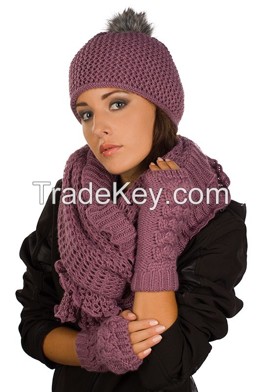 Knitted hats and scarves