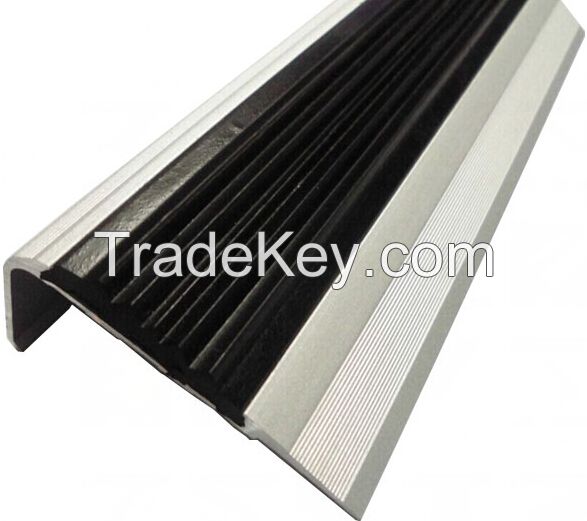 Laminated staircase protection nonslip flexible aluminum base pvc stair nosing