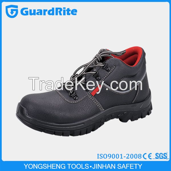 GuardRite Brand Low Price Genuine Leather Steel Toe Cap Shoes Industrial Safety Shoes