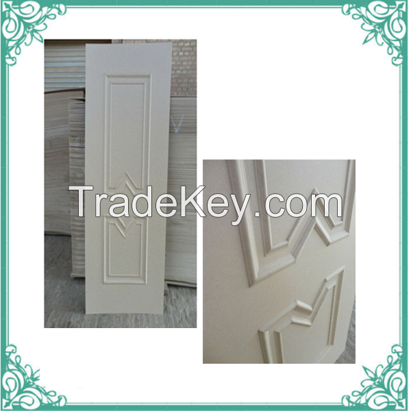 Designed mouldded hdf primer white wooden door skin