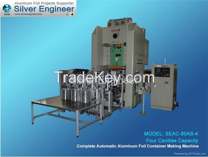 Automatic Aluminum Foil Container Machine 80 Ton