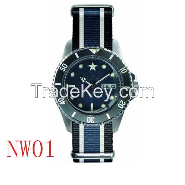 European Popular Fashion Simple Nice Design Quartz Watch Nato Nylon Strap