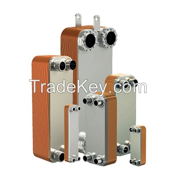 Copper brazed plate heat exchanger for heat pump