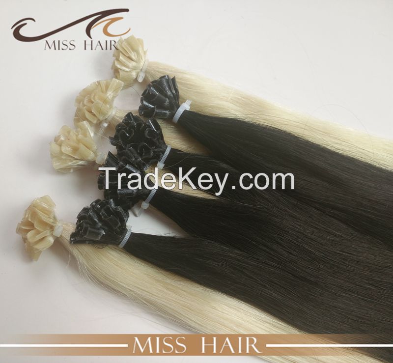 remy/virgin hair pre bonded nail tip/u tip hair extension