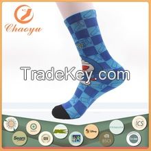 Athletic Royal Blue 360 Doraemon Plaid Sublimation Print Socks