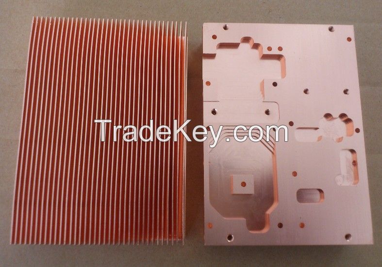 Copper Skiving Fins Heat Sink with Flat Smooth Bottom surface and good heat dissipation