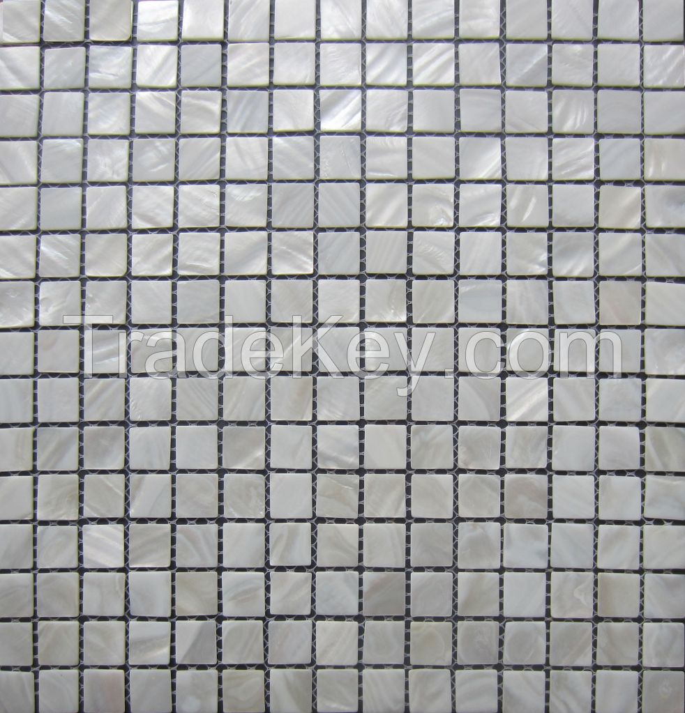 Pure white shell mosaic tiles;natural mother of pearl shell tiles