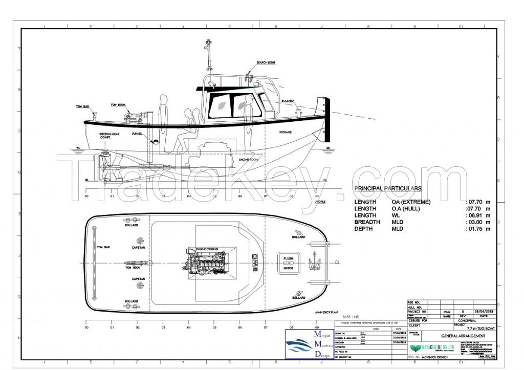 New 7.70 Meter Steel Work /Tug Boats built to order