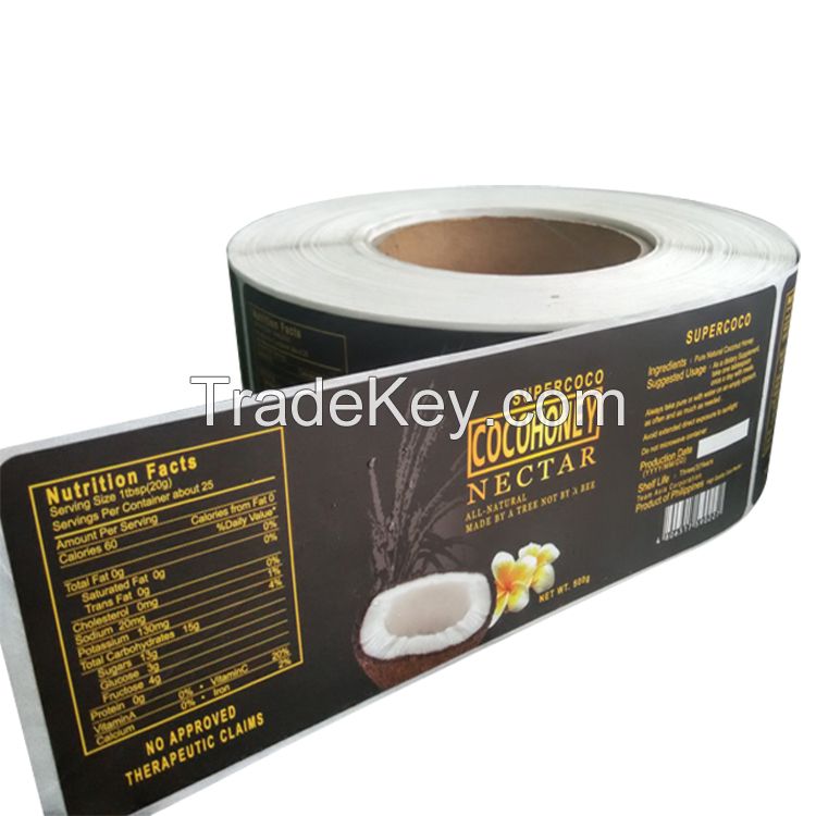 Custom Roll Adhesive Bottle Label Printing