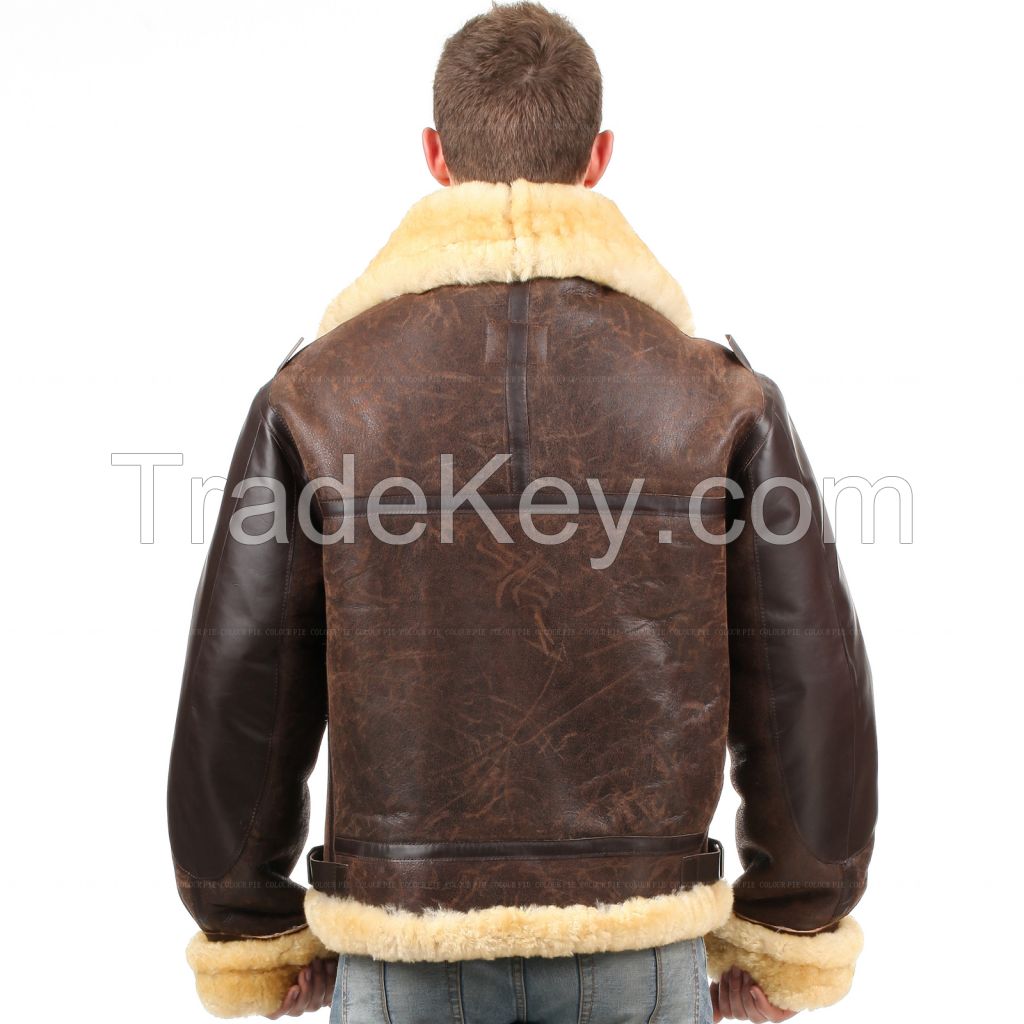 B3 Jacket air shearling Bomber Fur Vintage military pilot men World a