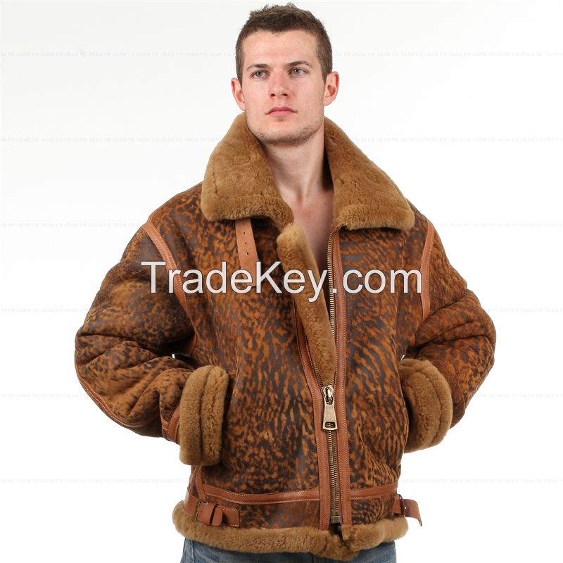 B3 Jacket air shearling Bomber Fur Vintage military pilot men World a