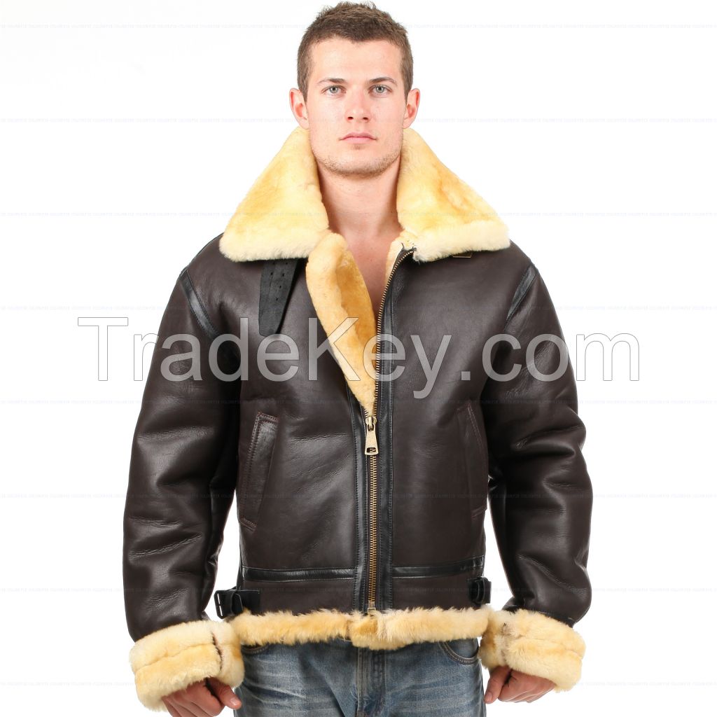 B3 Jacket air shearling Bomber Fur Vintage military pilot men World a