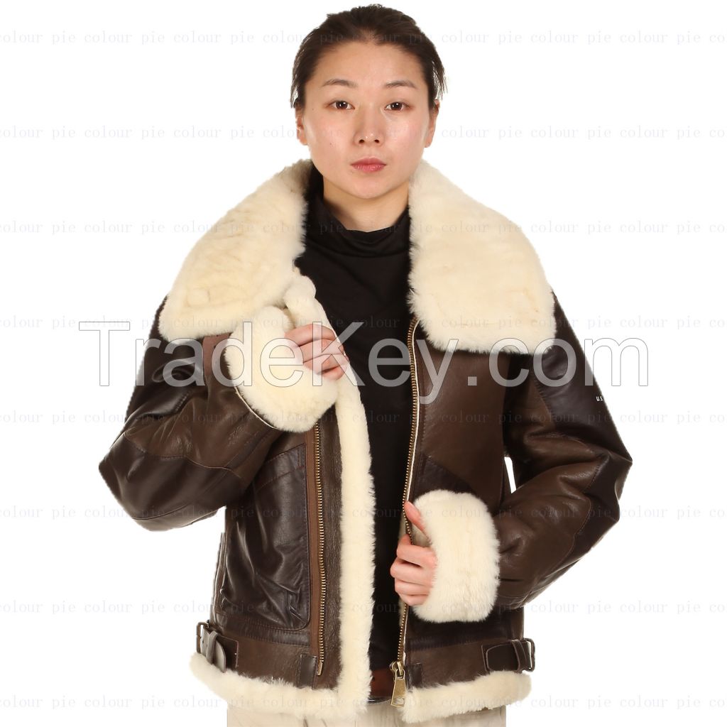 B3 Jacket air shearling Bomber Fur Vintage military pilot men World a