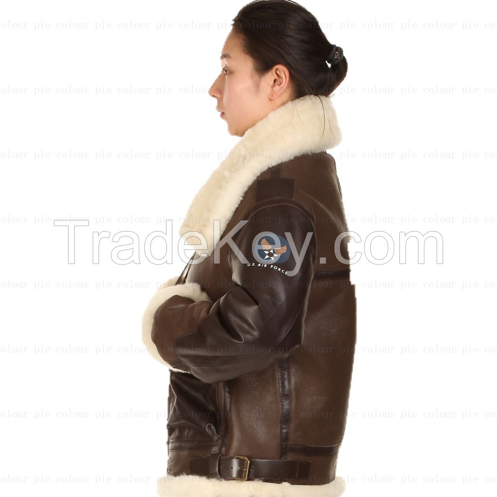 B3 Jacket air shearling Bomber Fur Vintage military pilot men World a