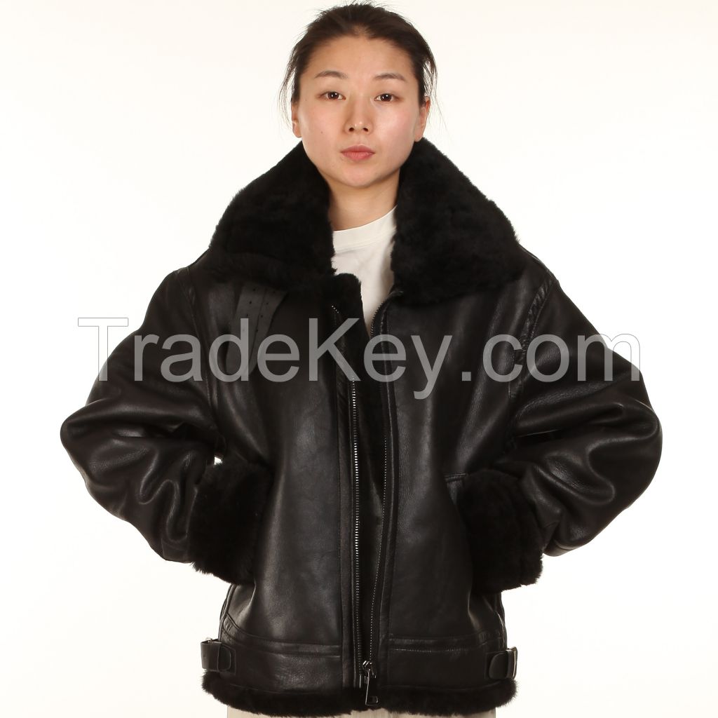 B3 Jacket air shearling Bomber Fur Vintage military pilot men World a