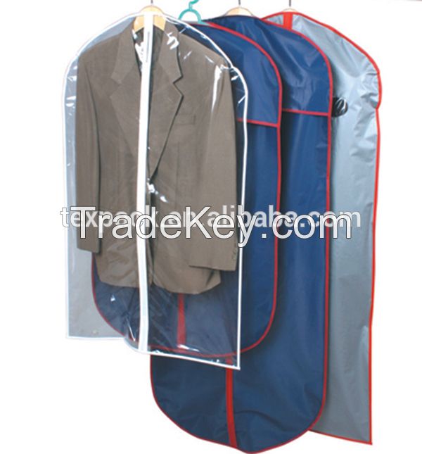 non woven and clear PVC suit bag, mens garment bag