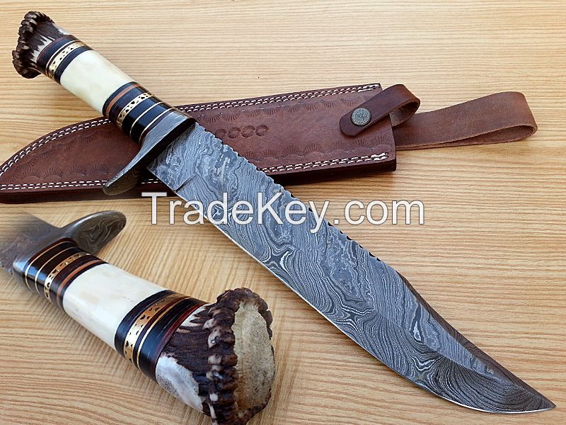 Damascus hand made hunting knife HK-01