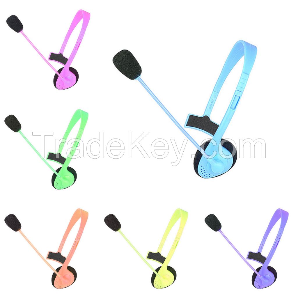 colorful computer headphone, mono fashion headset