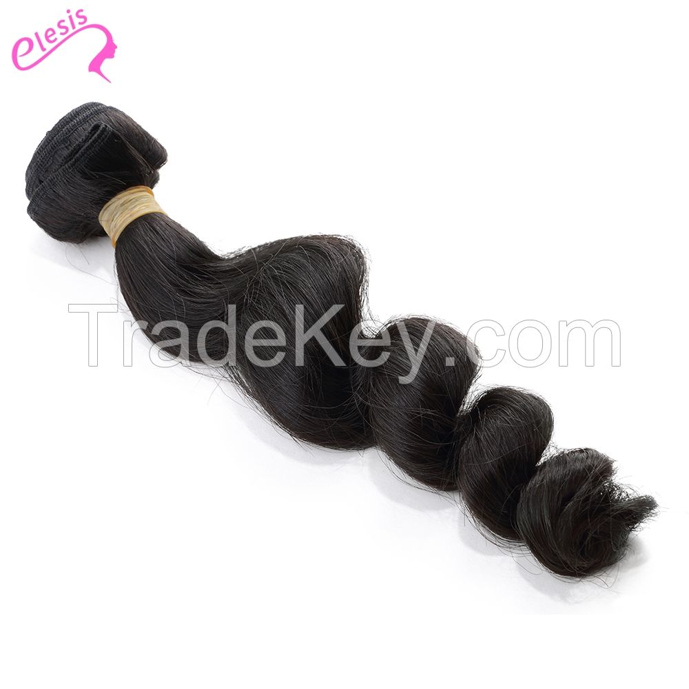 ELESIS Virgin Hair Product 1 piece Loose Curl Human Virgin Hair Extensions