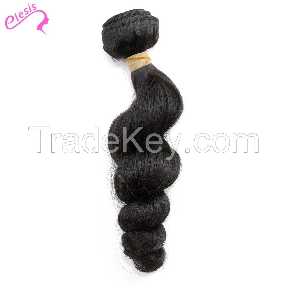 ELESIS Virgin Hair Product 1 piece Loose Curl Human Virgin Hair Extensions