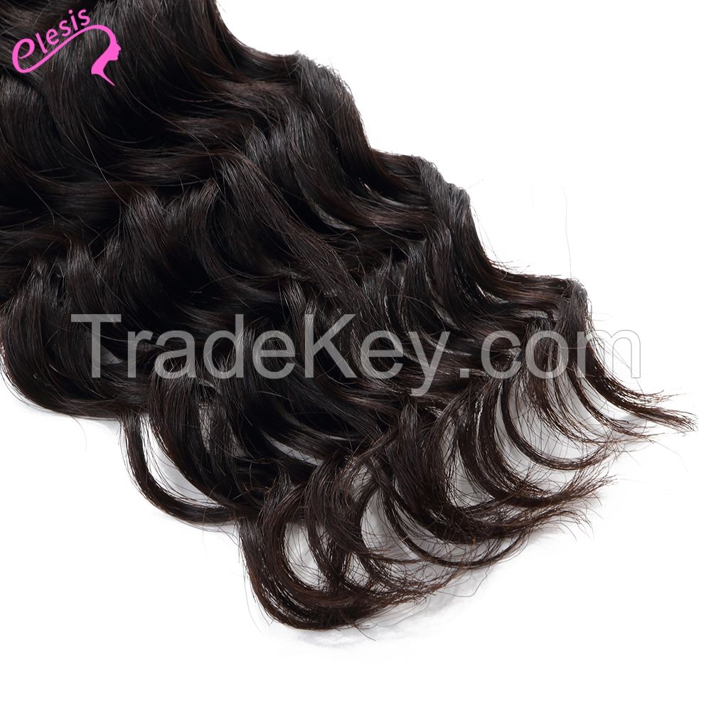 ELESIS Virgin Hair Product 1 piece Natural Wave Human Virgin Hair Extensions