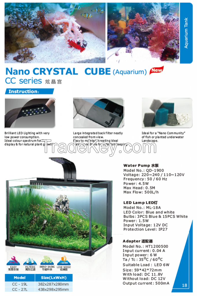 Aquarium fish tank for desktop and bar counter