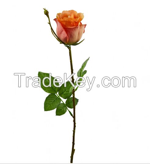 64CM high artificial funeral flower single long stem rose for decoration flower 